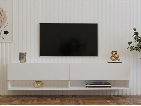 Biely TV stolík 141x31x30 cm Arges – Kalune Design