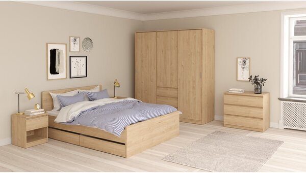 Zásuvky pod posteľ v prírodnej farbe v súprave 2 ks 90x190/140x190 cm Naia – Tvilum