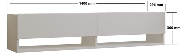 Biely TV stolík 141x31x30 cm Arges – Kalune Design