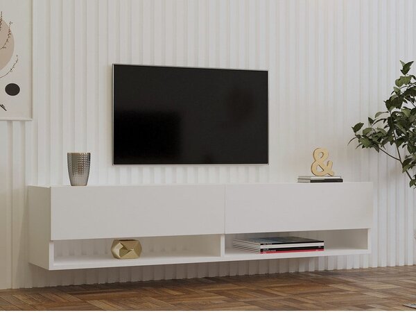 Biely TV stolík 141x31x30 cm Arges – Kalune Design