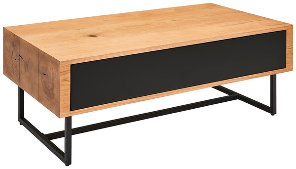 KONFERENČNÝ STOLÍK, prírodná farba, čierna, drevo, kov, kompozitné drevo, 110/60/40 cm MID.YOU - Stolíky do obývačky, Online Only