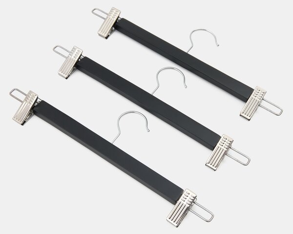 Sinsay - Drevené vešiaky s klipsami 3 pack - čierna