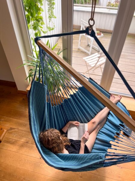 La Siesta Závesné hojdacie kreslo HABANA COMFORT PATTERN - bluezebra