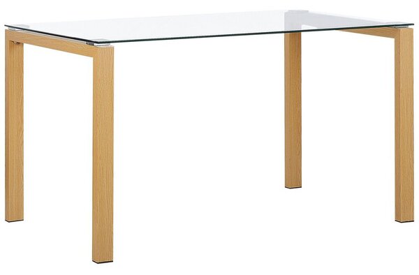 Jedálenský stôl TOVO (svetlé drevo + sklo) (pre 4 osoby). Vlastná spoľahlivá doprava až k Vám domov. 1026759