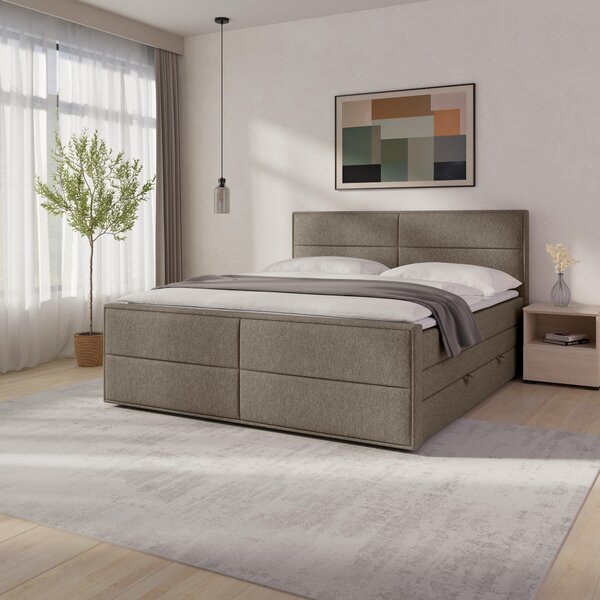BOXSPRINGOVÁ POSTEĽ, 180/200 cm, béžová MID.YOU - Online Only spálne, Online Only