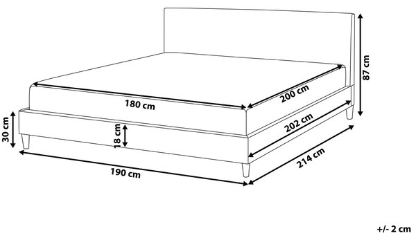 Posteľ čierna látková čalúnená 180 x 200 cm rám postele s roštom LED podsvietenie moderný dizajn