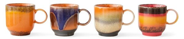Set 4ks hrnček na kávu 70s Café Brazil - 10 * 7,5 * 8cm / 250 ml - HKLIVING