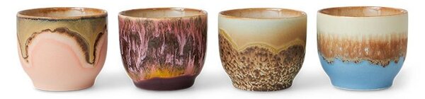 Set 4ks hrnček na kávu 70s Café Lagoon - 8 * 8 * 7cm / 250 ml - HKLIVING