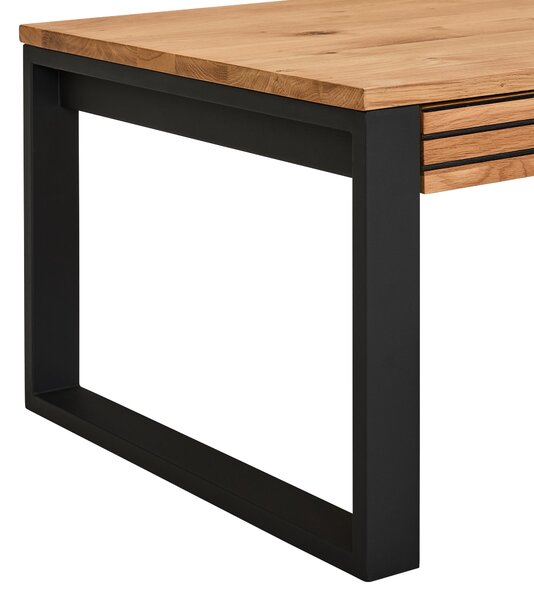 KONFERENČNÝ STOLÍK, prírodná farba, čierna, drevo, kov, 115/60/42 cm MID.YOU - Stolíky do obývačky, Online Only