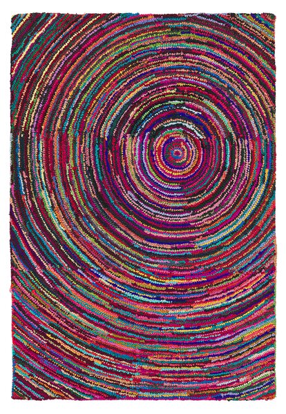 Koberec viacfarebný s bavlnou 140 x 200 cm obdĺžnikový abstraktný vzor ručne tkaný boho štýl