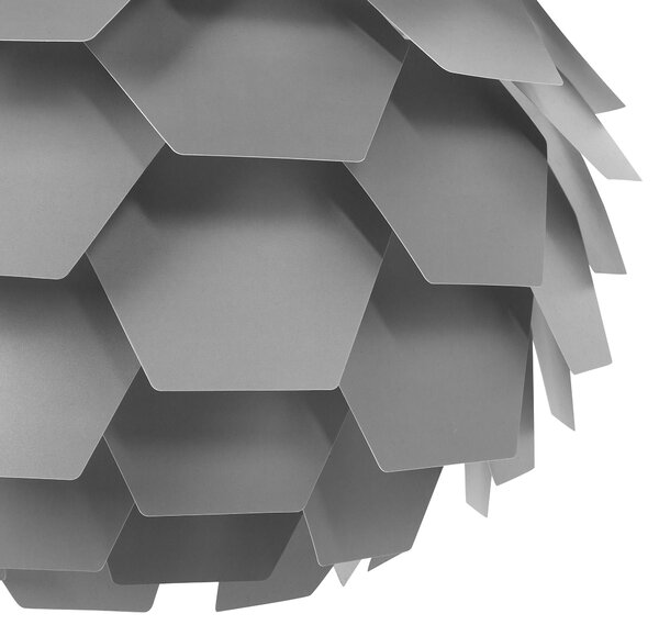 Závesná lampa sivá syntetický materiál okrúhle tienidlo tvar borovicovej šišky na strop moderný škandinávsky štýl obývačka detská izba