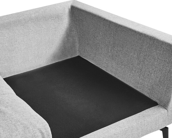 Pohovka sivá látkové čalúnenie polyester 4-miestna kovové nohy s vankúšmi minimalistický štýl obývacia izba