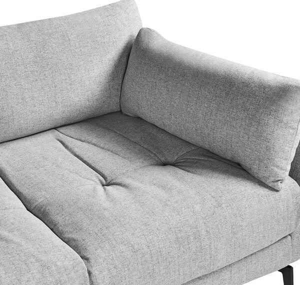Pohovka sivá látkové čalúnenie polyester 4-miestna kovové nohy s vankúšmi minimalistický štýl obývacia izba