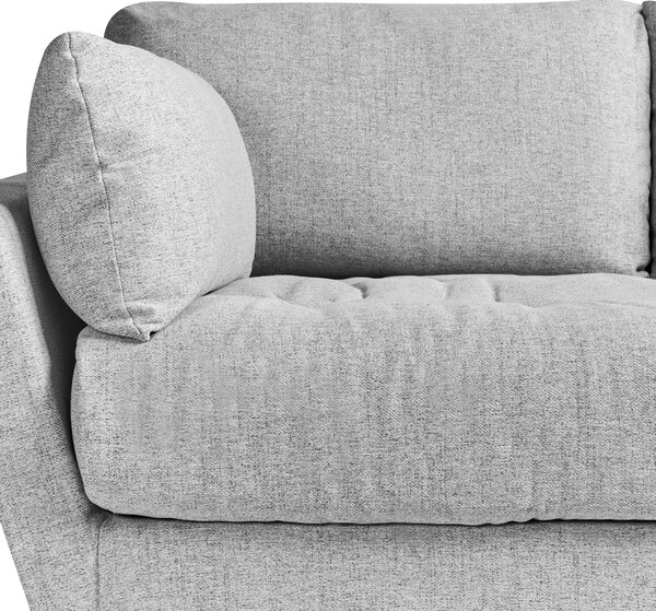 Pohovka sivá látkové čalúnenie polyester 4-miestna kovové nohy s vankúšmi minimalistický štýl obývacia izba
