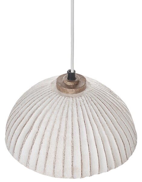 Závesná lampa biela papier-mâché ručne vyrobené tienidlo moderný štýl obývačka jedáleň