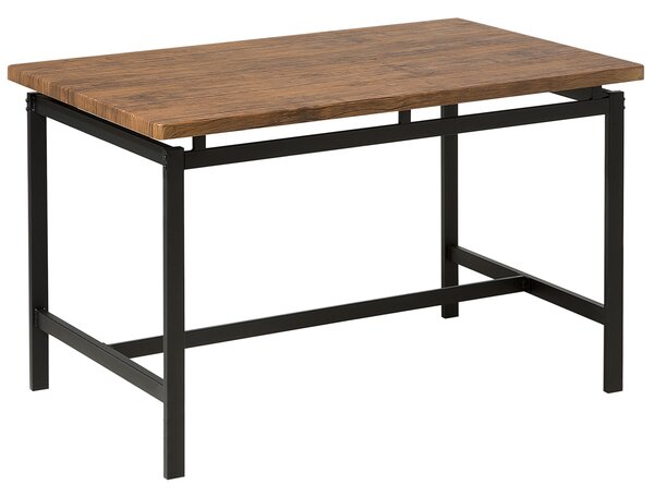 Jedálenská súprava hnedý stôl 4 stoličky 75 x 120 cm MDF stolný kovový rám priemyselný