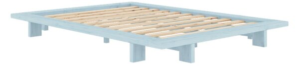 Svetlomodrá dvojlôžková posteľ z borovicového dreva s roštom 180x200 cm Japan – Karup Design