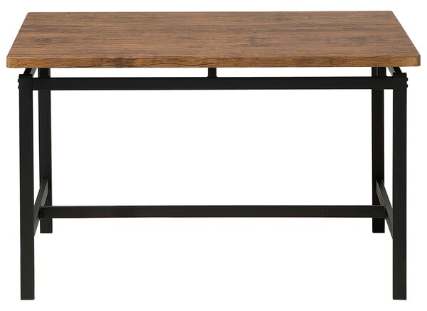 Jedálenská súprava hnedý stôl 4 stoličky 75 x 120 cm MDF stolný kovový rám priemyselný
