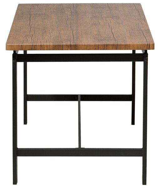 Jedálenská súprava hnedý stôl 4 stoličky 75 x 120 cm MDF stolný kovový rám priemyselný