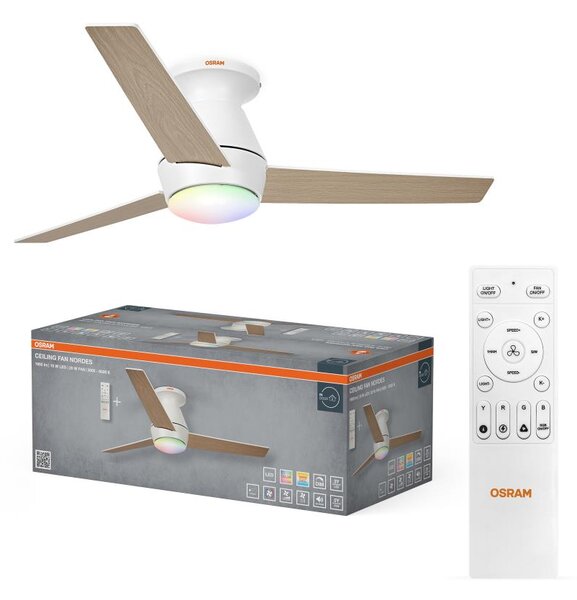 Osram - LED RGB stmievateľný stropný ventilátor NORDES LED/18W/230V 3000-6500K + diaľkový ovládač