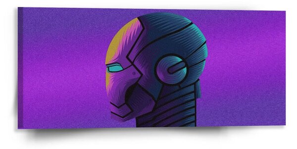Sablio Obraz Iron Man Helma na fialovej - 110x50 cm