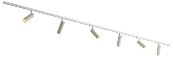 Moderný koľajnicový systém biely so 6 béžovými reflektormi 1-fázový - Slimline Uzzy