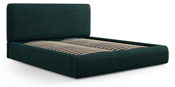 Tmavozelená čalúnená dvojlôžková posteľ s úložným priestorom s roštom 180x200 cm Colonel – Cosmopolitan Design
