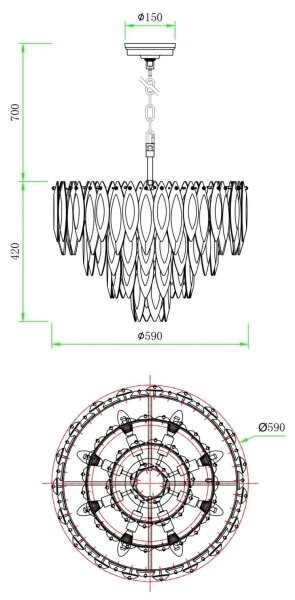 Globo 64136H - Závesný luster na lanku ELINORA 12xE14/40W/230V