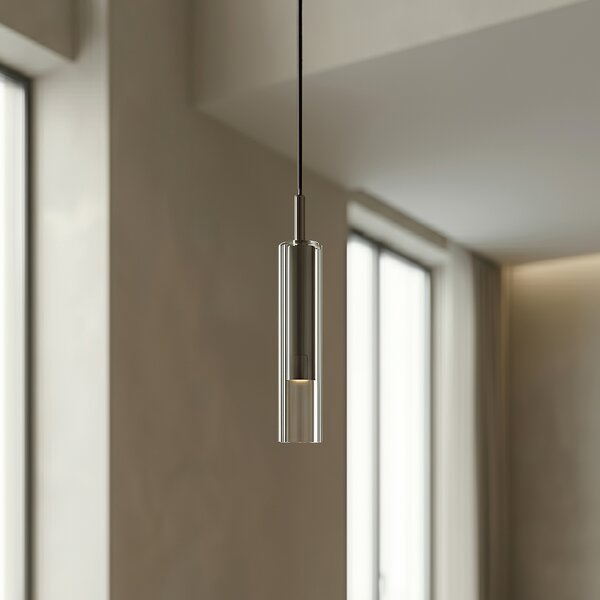 Moderný reflektor Gunmetal s čírym sklom pre 1-fázový koľajnicový systém - Slimline Loyce