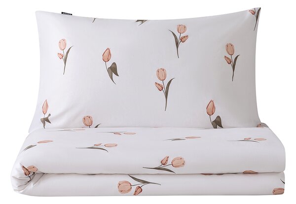XPOSE® Bavlnené Renforcé obliečky TULIPÁNY DUO - hnedé
