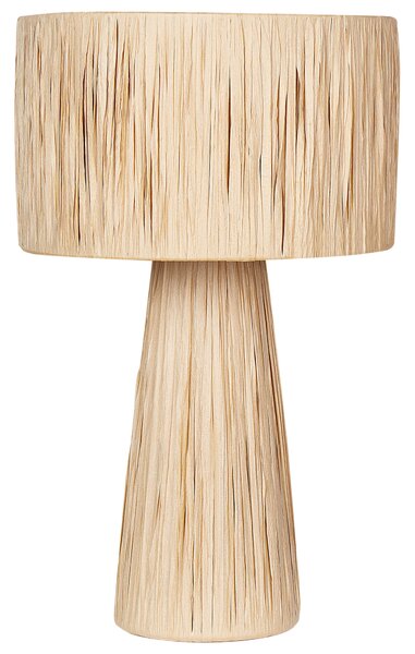 Stolná lampa prírodná rafia tienidlo z palmových listov svietidlo boho štýl ručná výroba