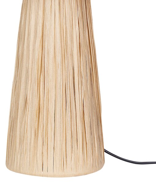 Stolná lampa prírodná rafia tienidlo z palmových listov svietidlo boho štýl ručná výroba