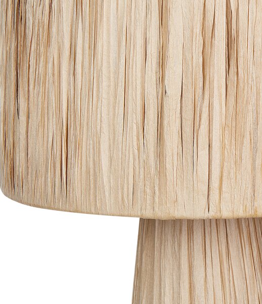 Stolná lampa prírodná rafia tienidlo z palmových listov svietidlo boho štýl ručná výroba