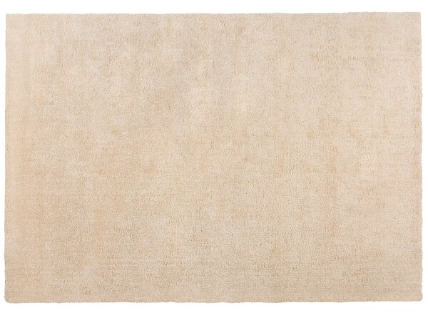 Koberec béžový 160 x 230 cm moderný všívaný strojom obdĺžnikový huňatý s vysokým vlasom