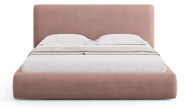 Ružová čalúnená dvojlôžková posteľ s úložným priestorom s roštom 140x200 cm Colonel – Cosmopolitan Design