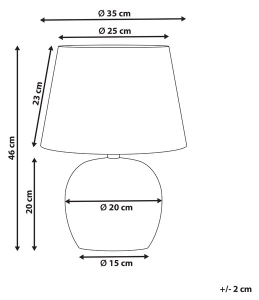 Stolná lampa hnedá a modrá porcelánový podstavec ľanové tienidlo 46 cm moderný štýl obývacia izba spálňa