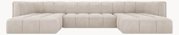 Panoramatická pohovka Francesca Beige & Black (5-miestna)