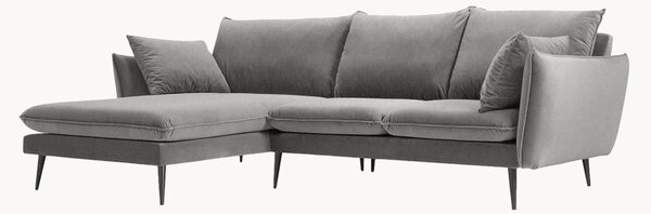 Rohová pohovka Elio Light Grey & Black I (5-miestna)