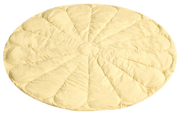Detská podložka na hranie žltá bavlnený poťah prešívaná tvar kvetu 110 x 110 cm doplnky detská izba