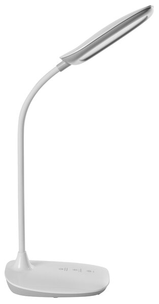 Stolná LED lampa biela syntetický materiál 3 režimy teploty svetla so stmievačom nastaviteľná kancelária