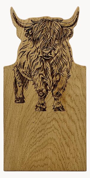 Servírovacia doska z dubového dreva Highland Cow