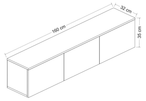 TV stolík v dekore duba v bielo-prírodnej farbe 160x35x32 cm Neon – Kalune Design