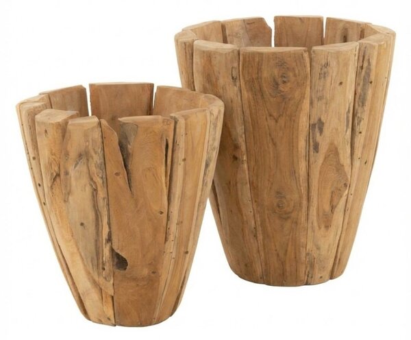 Drevený obal na kvetináč z tíkového dreva Jack - Ø 35*40 cm - J-Line by Jolipa