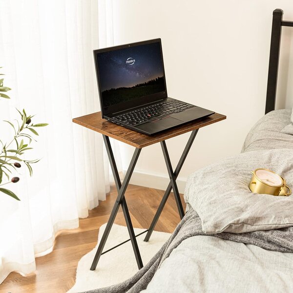 Skládací odkládací stolek Vasagle Cino 48 cm hnědý/černý