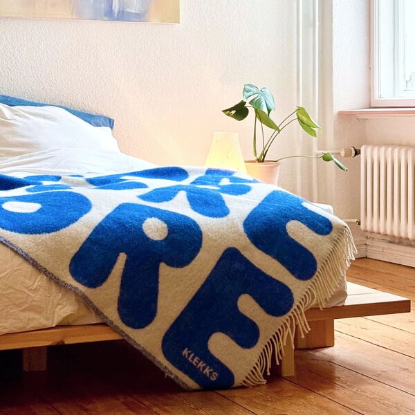 Vlnený pléd Klekks No. 11 Blue (130 × 200 cm)