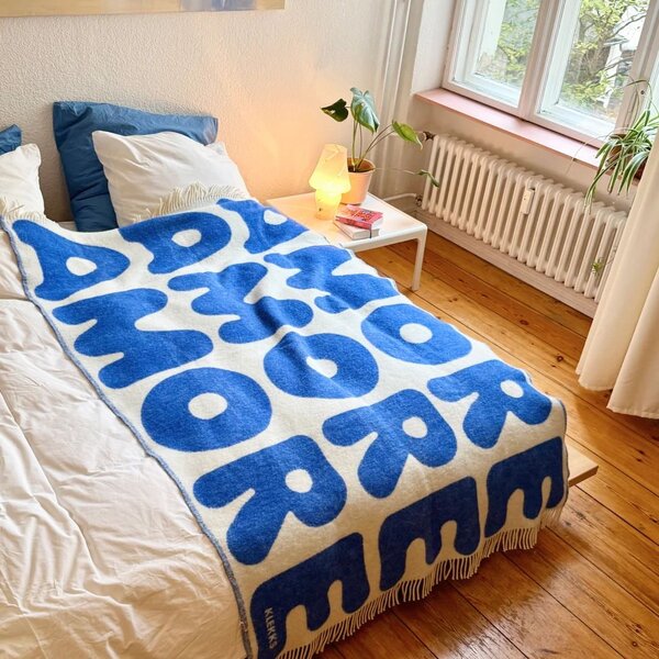 Vlnený pléd Klekks No. 11 Blue (130 × 200 cm)