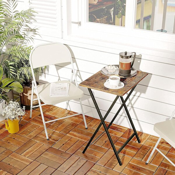 Skládací odkládací stolek Vasagle Cino 48 cm hnědý/černý