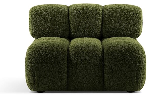 Zelený modul pohovky z textílie bouclé (stredový diel) Bellis – Micadoni Home