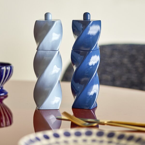 Mlynček na soľ a korenie Riley Blue – set 2 ks
