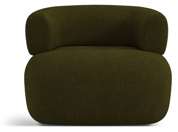 Zelené kreslo z textílie bouclé Jenny – Micadoni Home